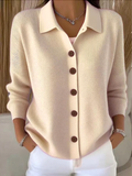 Lucy | Women's Button Knit Cardigan with Relaxed Collar