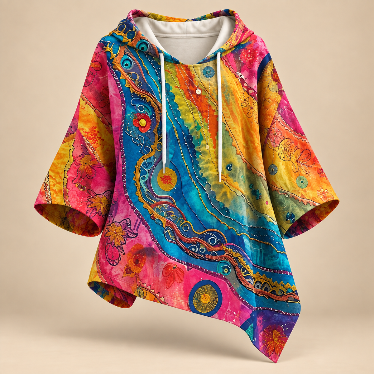 Marian | Anita Printed Hooded Poncho