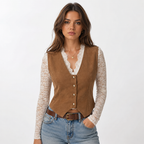 Claire | Women's Tailored Waistcoat – Fitted V-Neck Layer for Smart Casual Styling