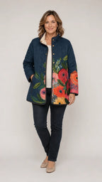 Ruth | Vintage Floral Print Quilted Jacket