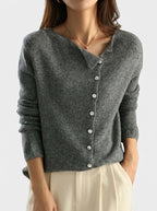 Lydia | Women's Button-Front Knit Sweater – Relaxed Long-Sleeve Layer for Autumn Wear