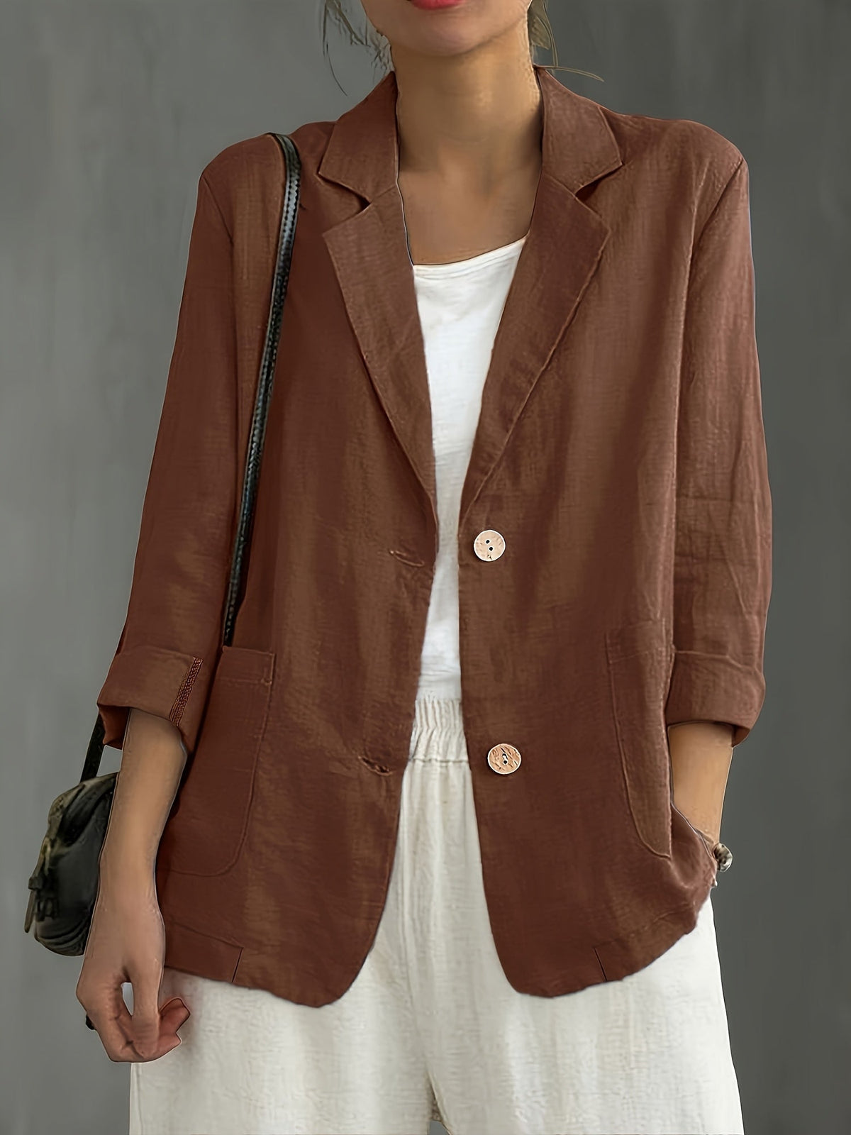 Isla | Classic Linen Blazer With Pockets For Smart Casual Wear