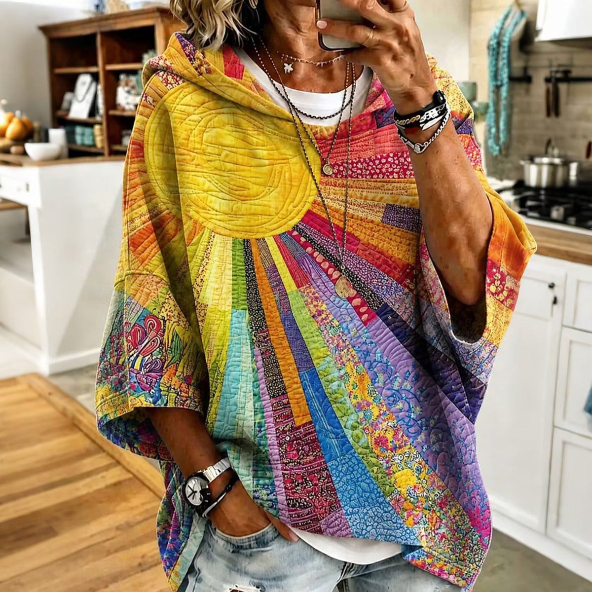 Amber | Quilted Poncho