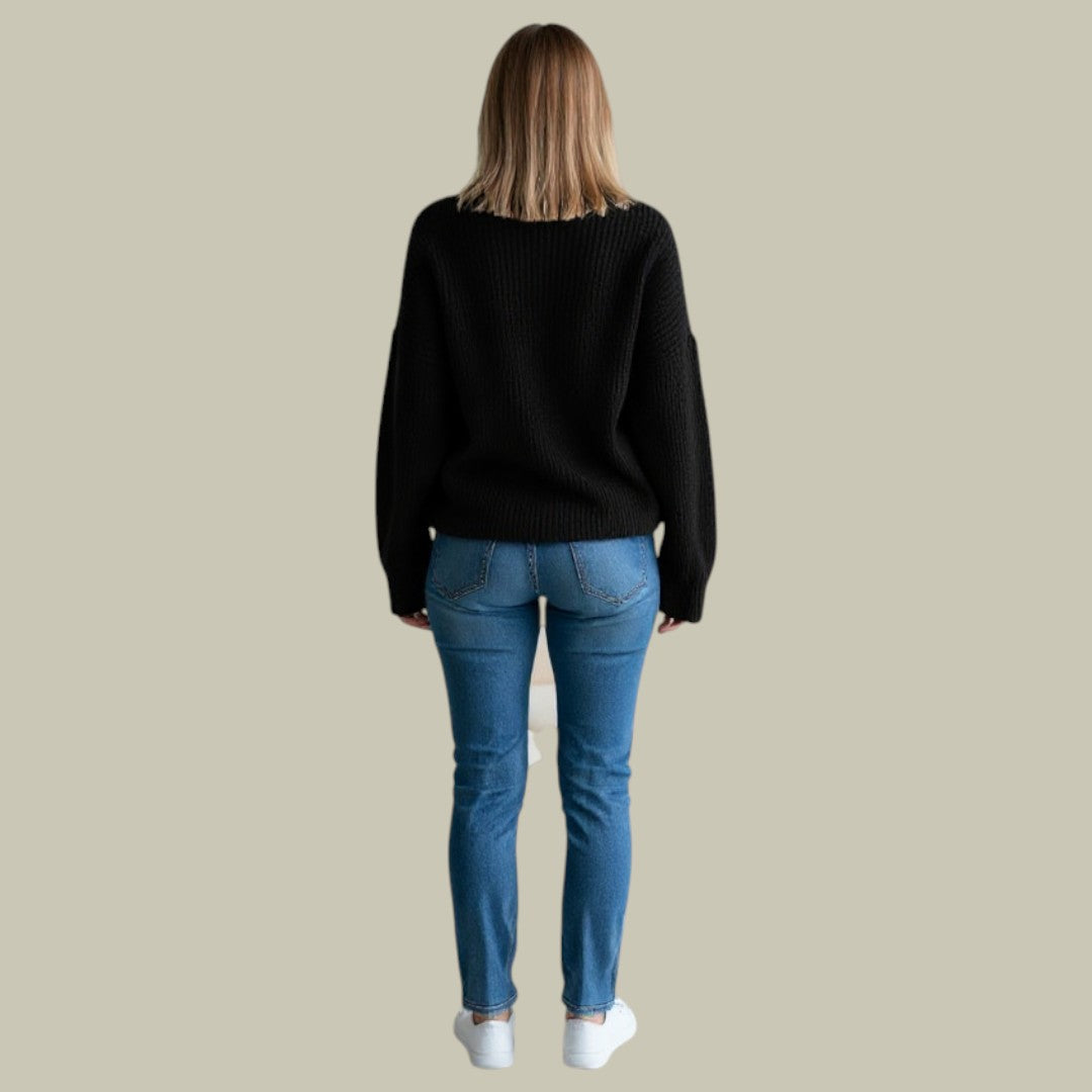 Lucille | Women's Relaxed Turtleneck Knit Sweater – Oversized Pullover for Winter