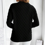 Kelly | Women's Cable Knit Cashmere Sweater with Crew Neck