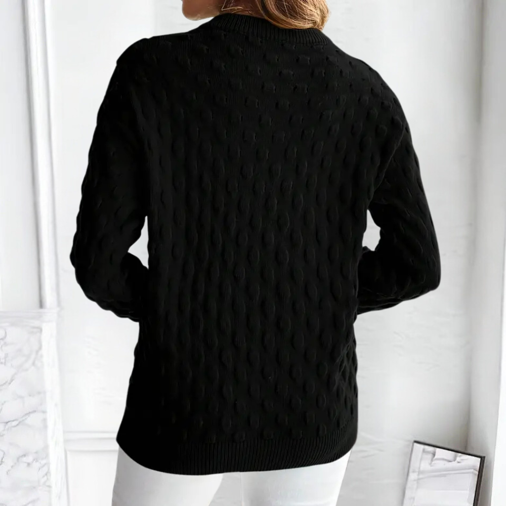 Kelly | Women's Cable Knit Cashmere Sweater with Crew Neck