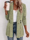 Tessa | Sage Ribbed Knit Button-Tab Cardigan