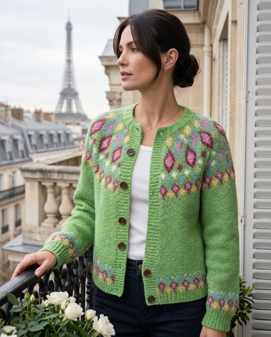 Adeline | Women's Fair Isle Yoke Cardigan
