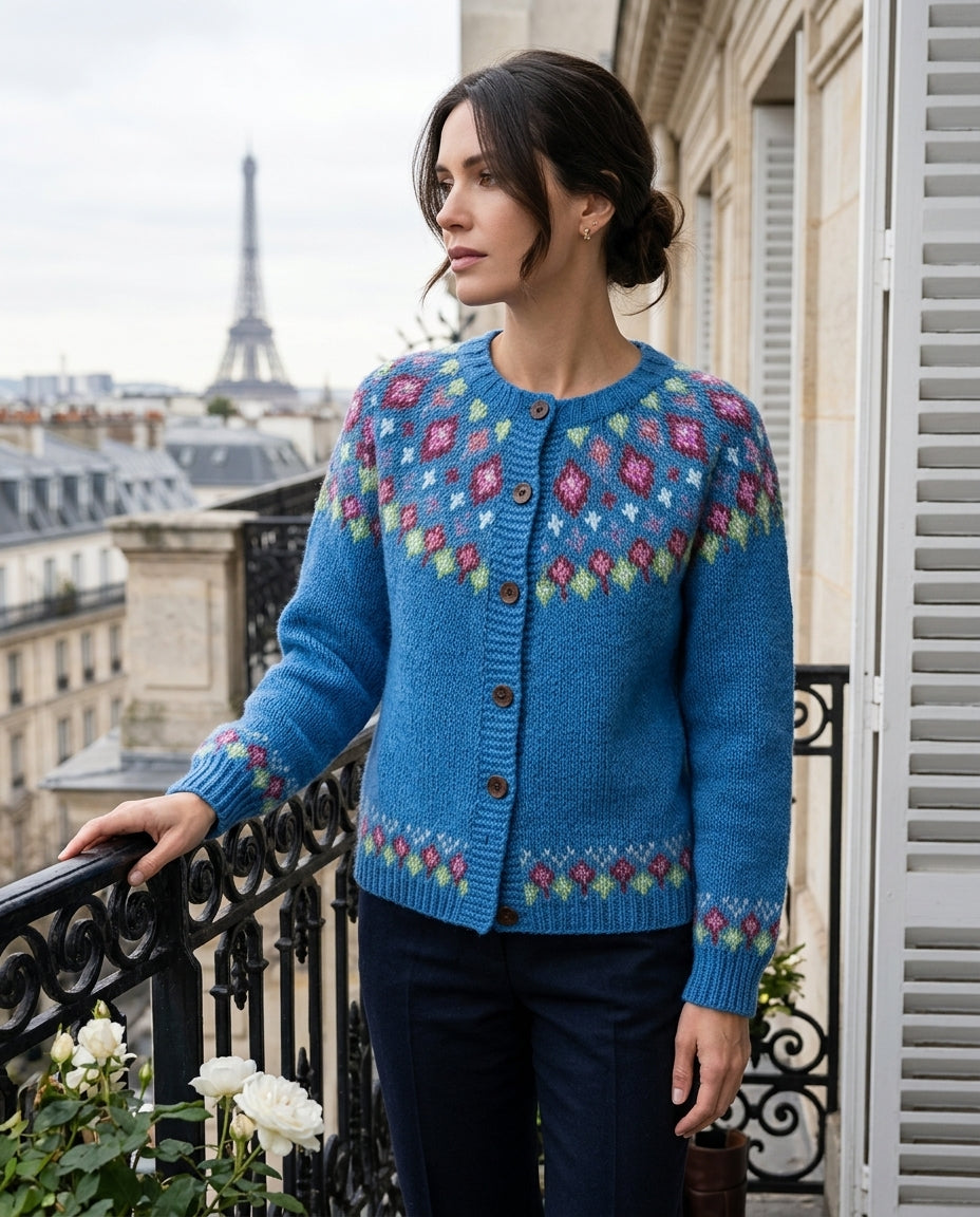 Adeline | Women's Fair Isle Yoke Cardigan
