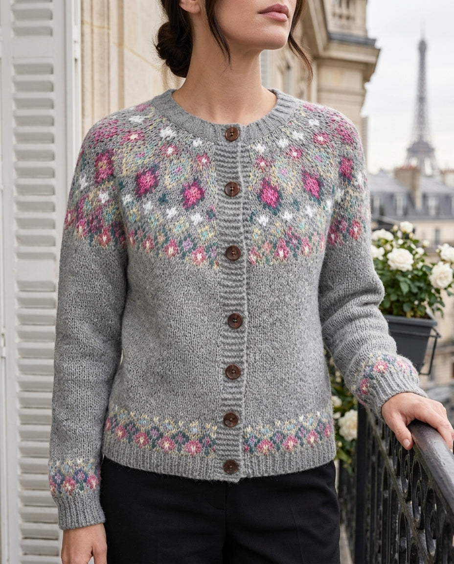 Adeline | Women's Fair Isle Yoke Cardigan
