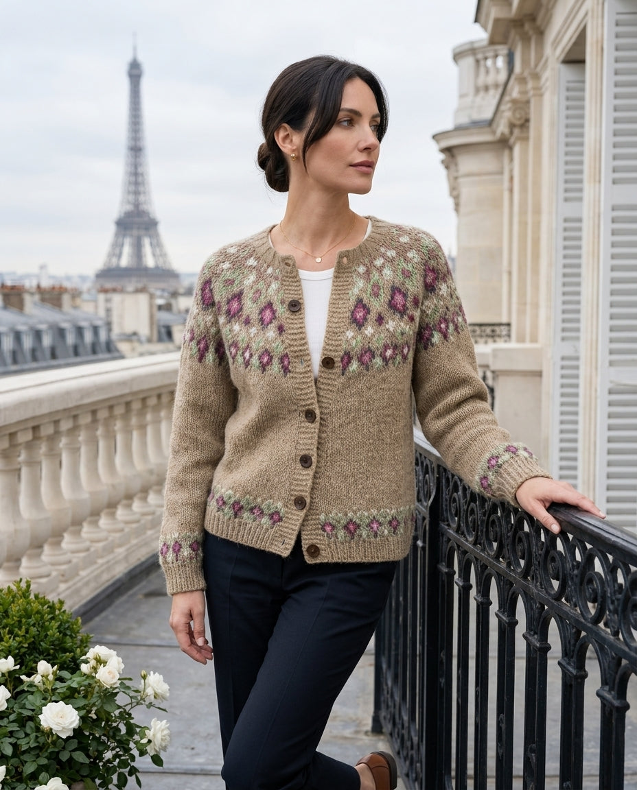 Adeline | Women's Fair Isle Yoke Cardigan