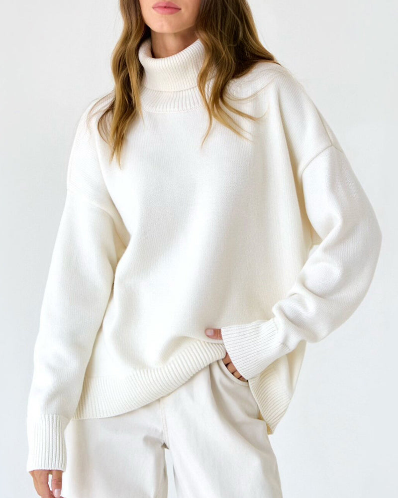 Mae | Women's Oversized Turtleneck Sweater – Relaxed Winter Knit for Everyday Layering