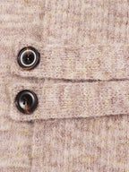 Abigail | Oatmeal Ribbed Knit Button-Tab Cardigan