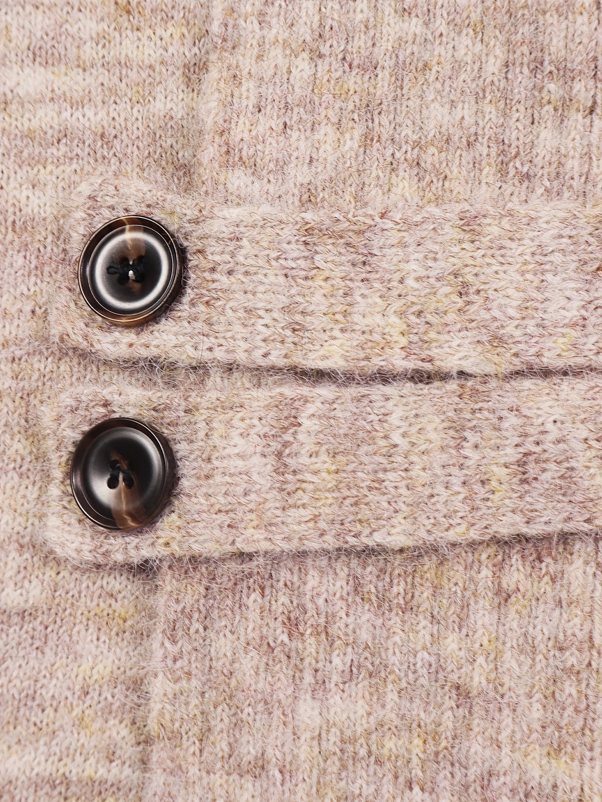 Abigail | Oatmeal Ribbed Knit Button-Tab Cardigan