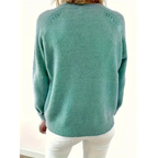 Marilyn | Women's V-Neck Knit Sweater – Relaxed Button-Neck Style for Everyday Wear