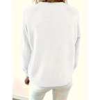 Marilyn | Women's V-Neck Knit Sweater – Relaxed Button-Neck Style for Everyday Wear