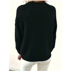 Marilyn | Women's V-Neck Knit Sweater – Relaxed Button-Neck Style for Everyday Wear