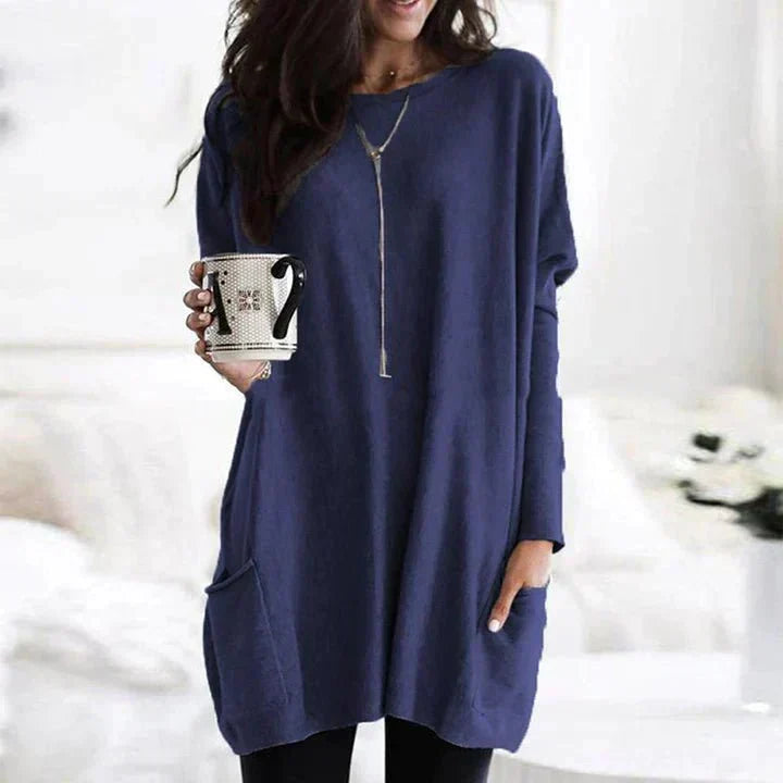 Ida | Women's Casual T-Shirt With Pockets – Comfortable Breathable Soft Stylish Everyday Relaxed Fit