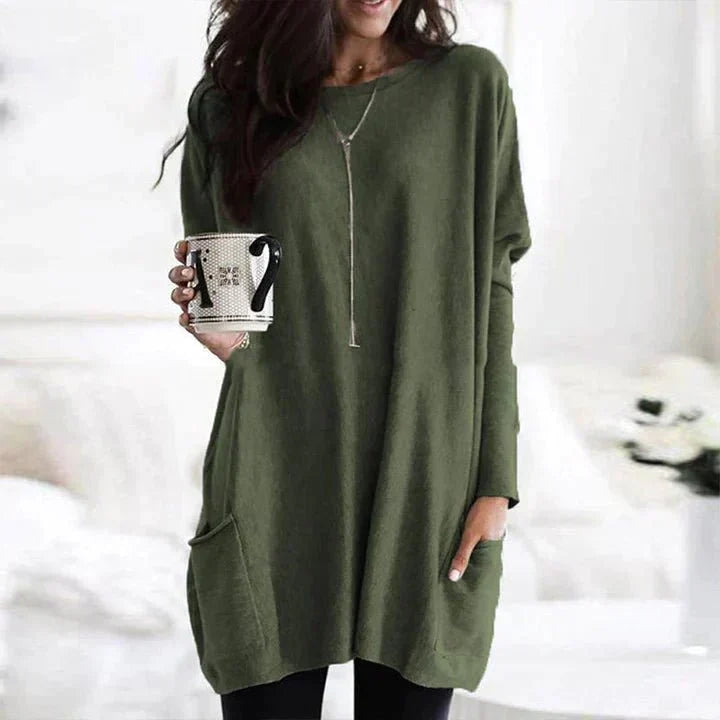 Ida | Women's Casual T-Shirt With Pockets – Comfortable Breathable Soft Stylish Everyday Relaxed Fit