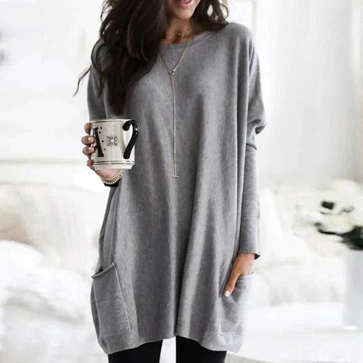 Ida | Women's Casual T-Shirt With Pockets – Comfortable Breathable Soft Stylish Everyday Relaxed Fit