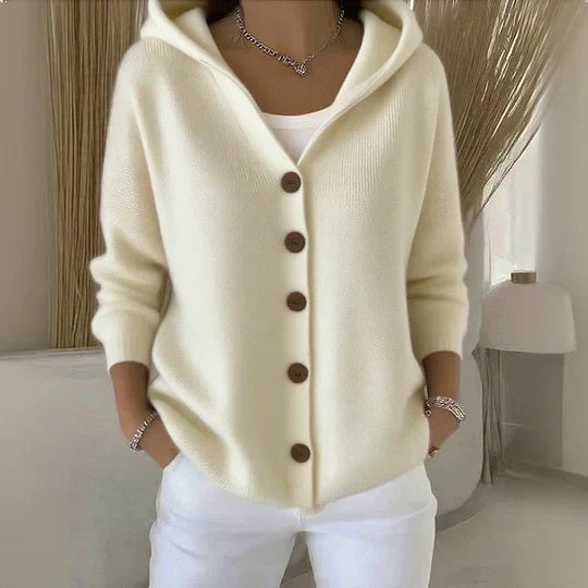 Neva | Hooded Button-Up Knit Cardigan