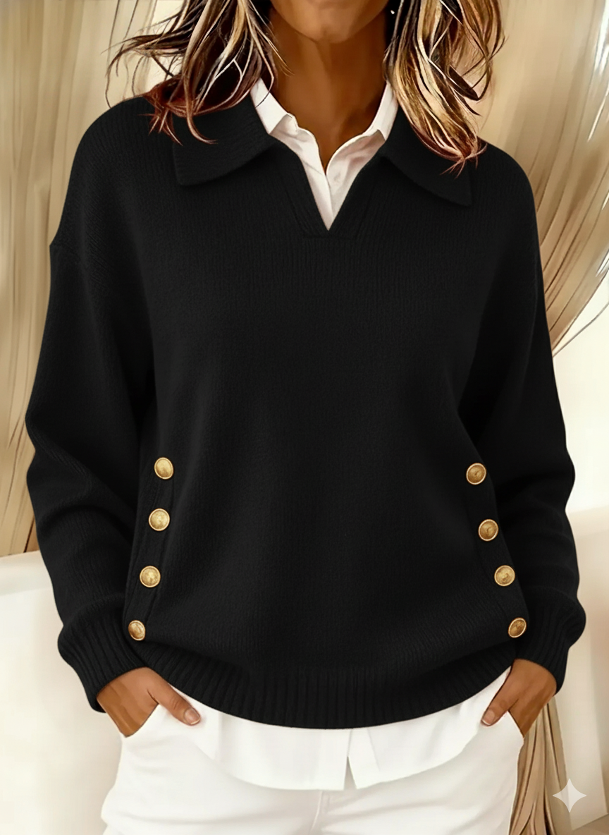 Rose | V-Neck Sweater with Collar