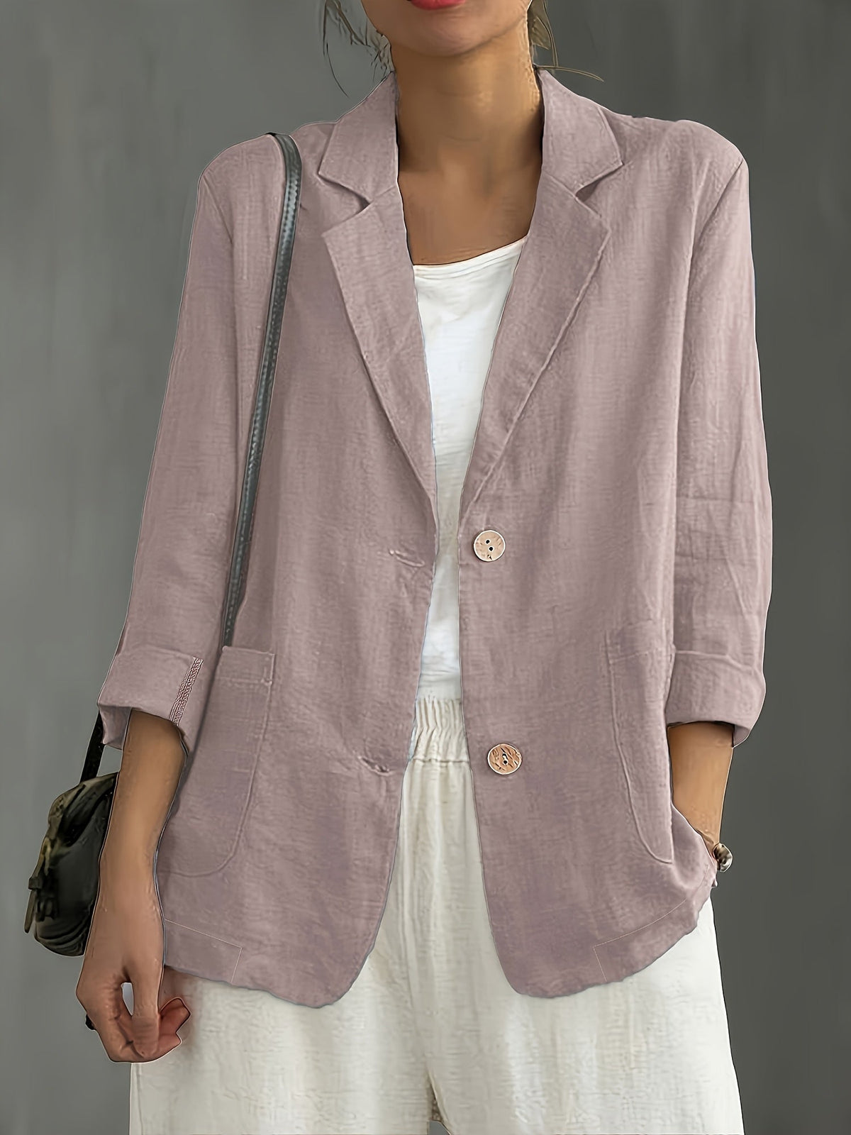 Isla | Classic Linen Blazer With Pockets For Smart Casual Wear