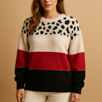 Harley | Women's Printed Cotton Knit Sweater – Relaxed Crew Neck Layer for Autumn and Winter Casual Wear