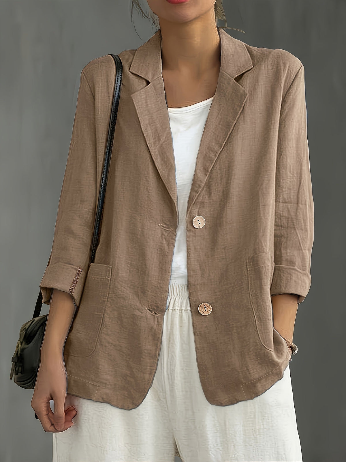 Isla | Classic Linen Blazer With Pockets For Smart Casual Wear