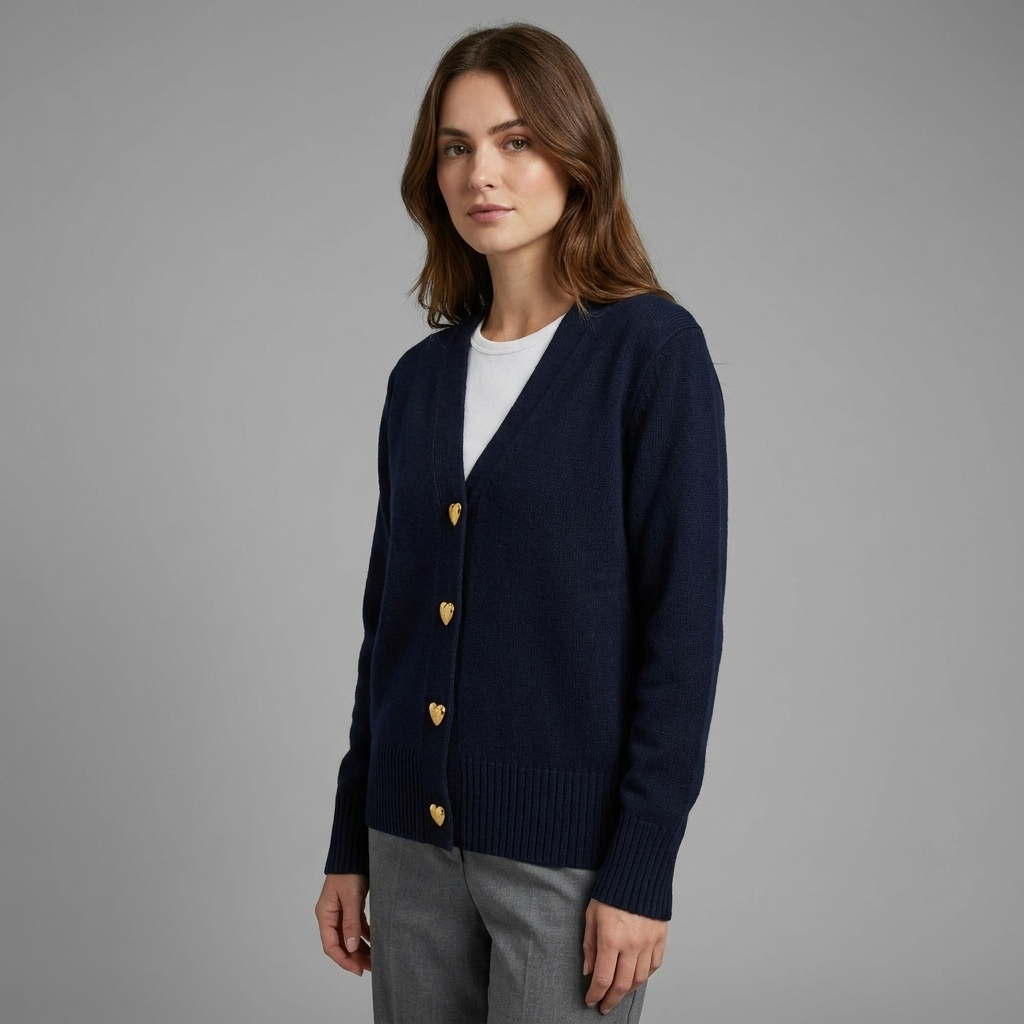 Angela | Women's V Neck Knit Cardigan Button Front Autumn Style