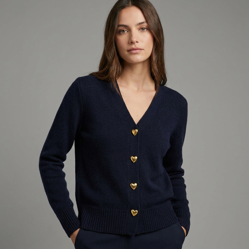 Angela | Women's V Neck Knit Cardigan Button Front Autumn Style
