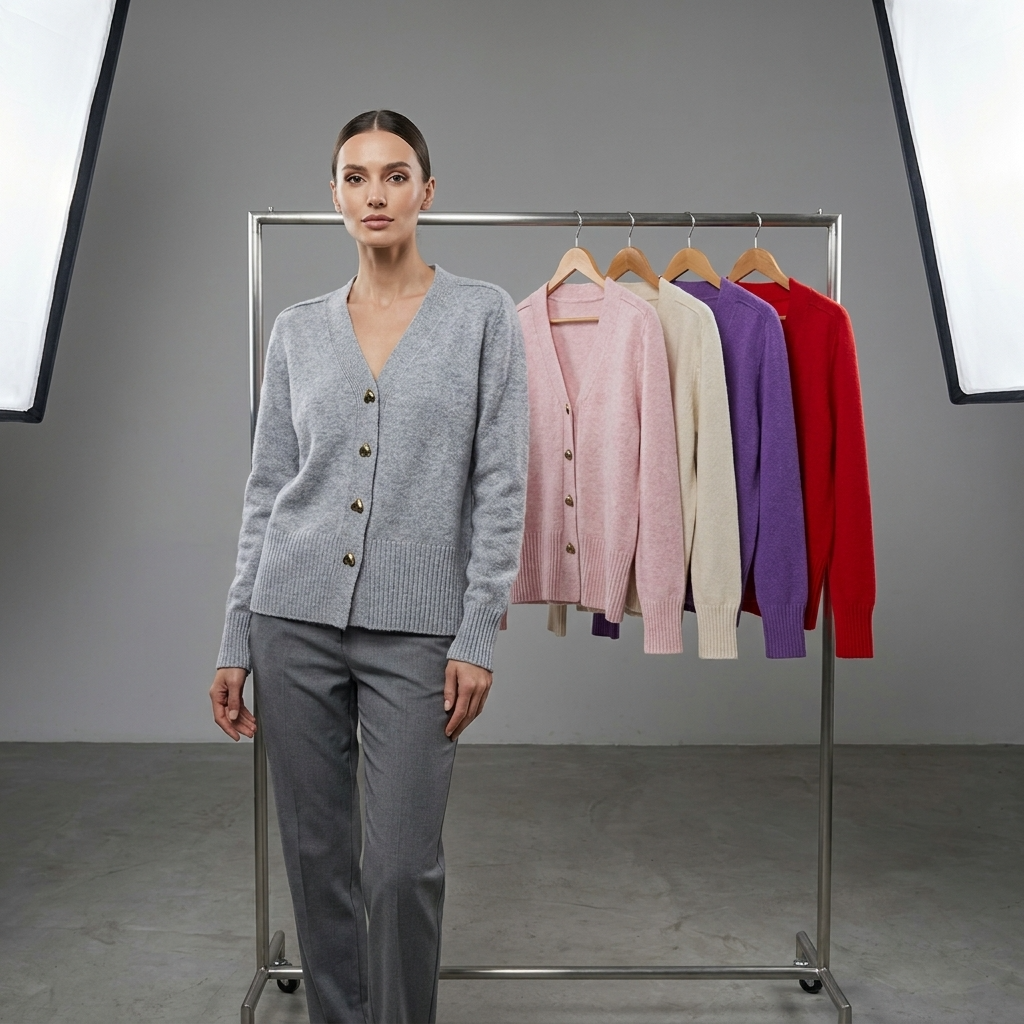 Angela | Women's V Neck Knit Cardigan Button Front Autumn Style