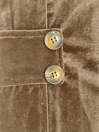 Janet | Camel Velvet Button-Tab Cardigan