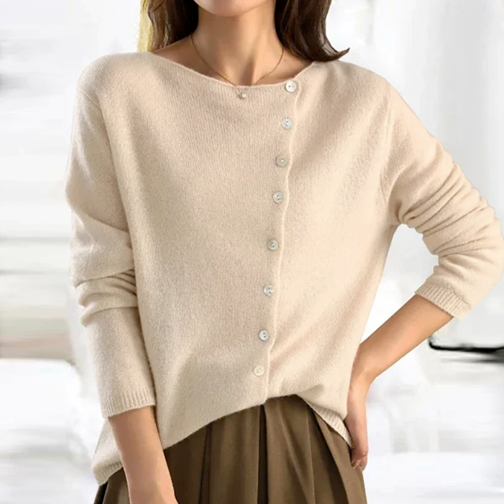 Isla | Women's Button Front Knit Cardigan Relaxed Fit Layering Essential