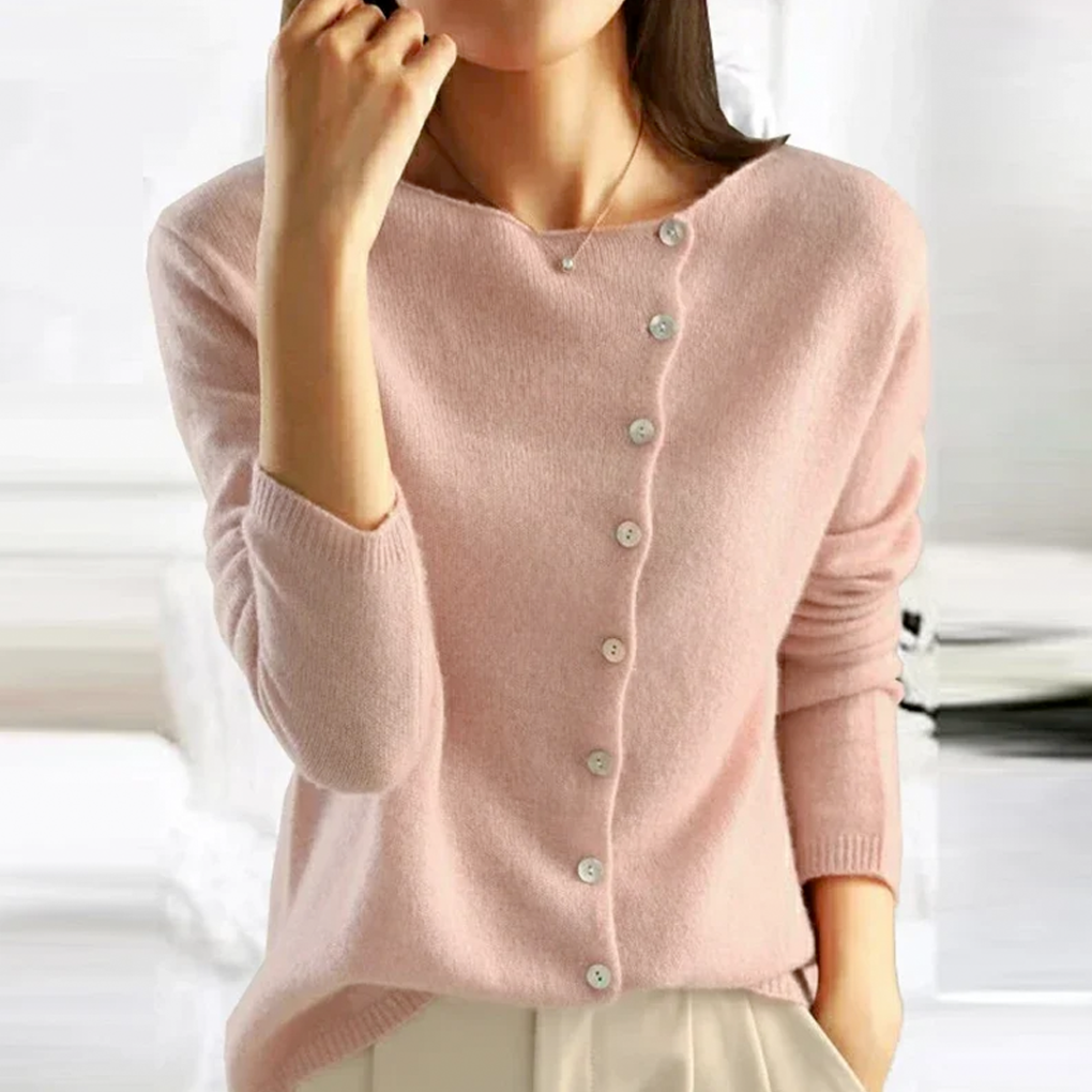 Isla | Women's Button Front Knit Cardigan Relaxed Fit Layering Essential