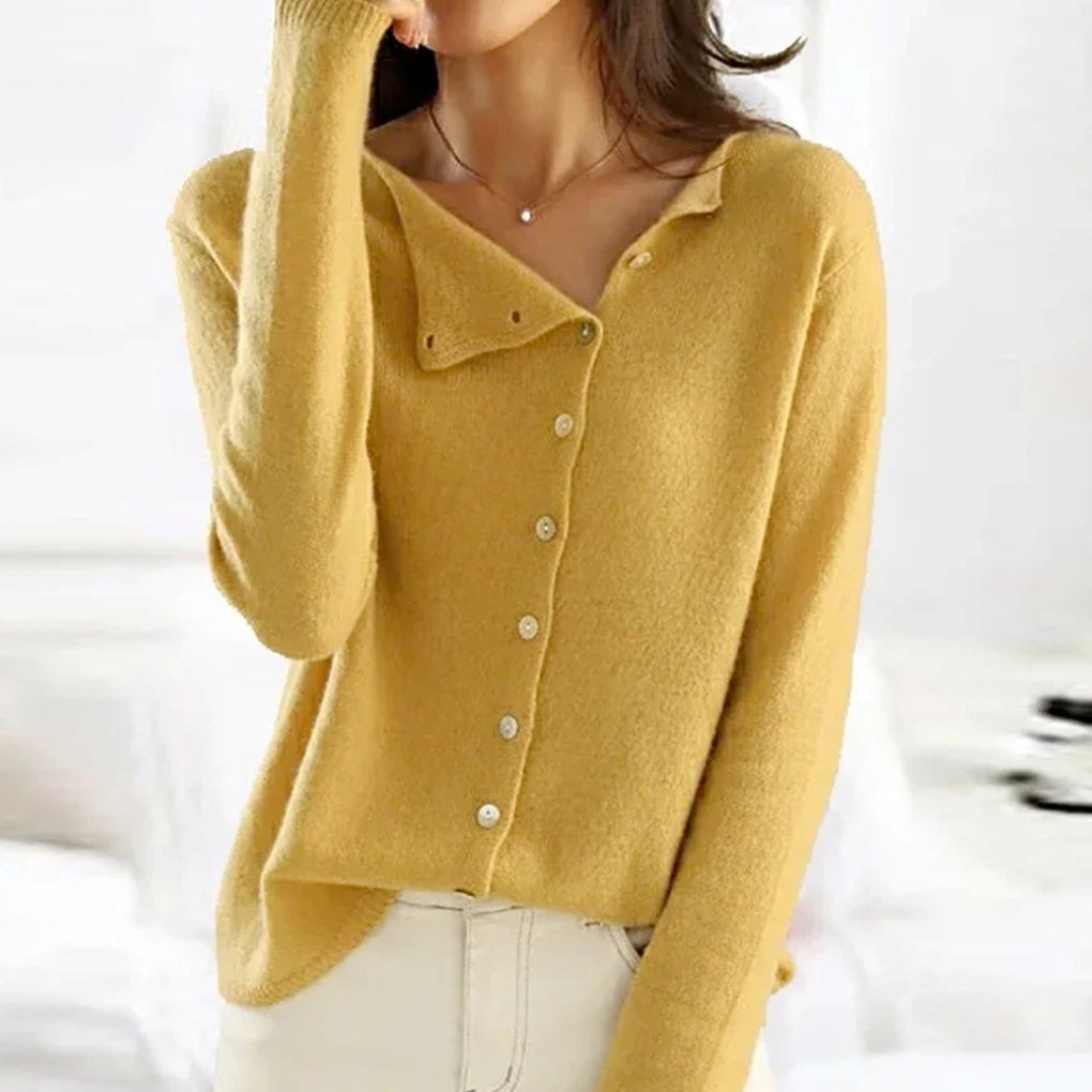 Isla | Women's Button Front Knit Cardigan Relaxed Fit Layering Essential