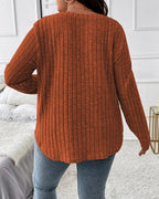 Gloria | Women's Solid Colour V Neck Long Sleeve Jumper with Soft Cotton Blend and Casual Everyday Comfortable Fit