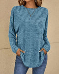 Alice | Women's Crew Neck Long Sleeve Jumper Soft Cotton Blend Casual Basic Everyday Comfortable Layering Top