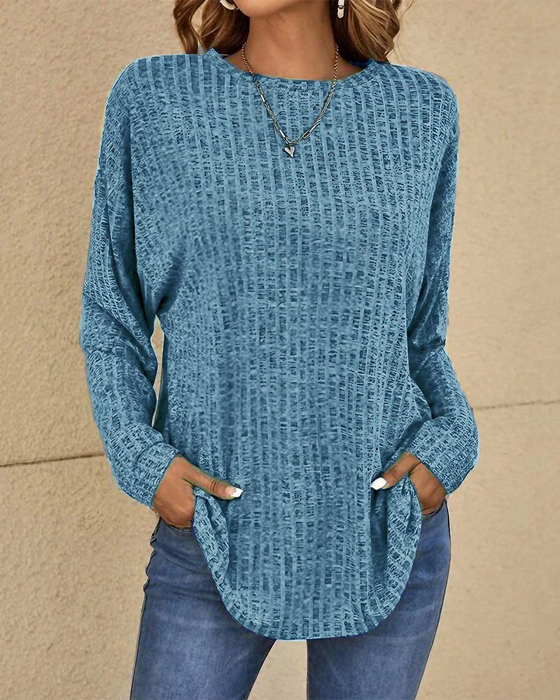 Alice | Women's Crew Neck Long Sleeve Jumper Soft Cotton Blend Casual Basic Everyday Comfortable Layering Top