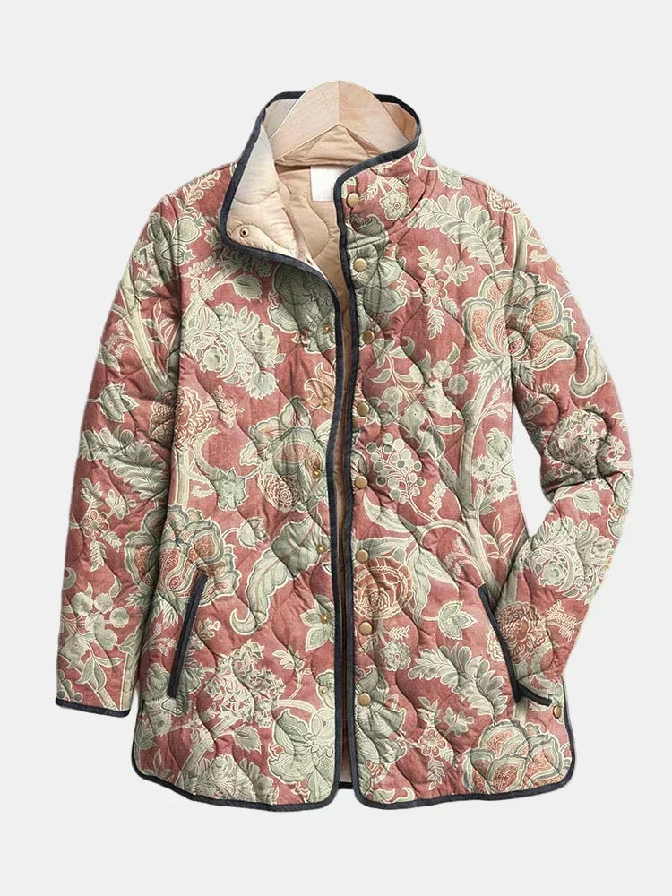 Caroline | Vintage Floral Casual Quilted Jacket