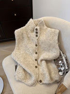 Emily | Women's Sleeveless Knitted Vest – Button-Front High-Neck Layer for Casual Everyday Wear