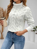 Winifred | Women's Cable-Knit Turtleneck Sweater – Textured Long-Sleeve Style for Cooler Days