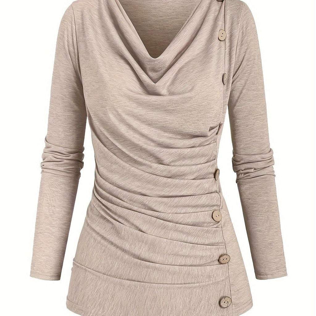 Alison | Women's Casual Knitted Top with Turtleneck and Ruffle Details Trendy Everyday Wear Lightweight Comfort