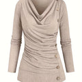 Alison | Women's Casual Knitted Top with Turtleneck and Ruffle Details Trendy Everyday Wear Lightweight Comfort