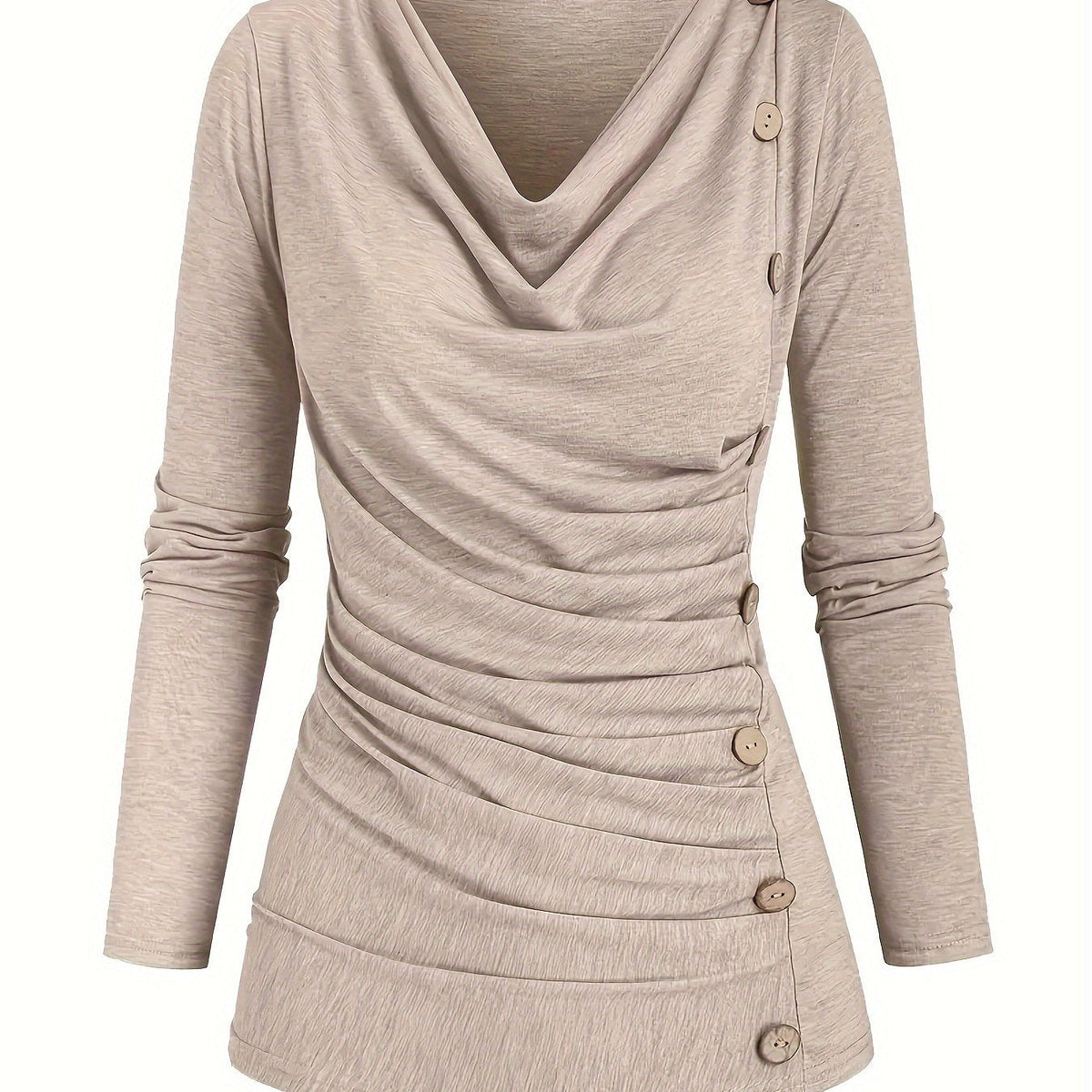 Alison | Women's Casual Knitted Top with Turtleneck and Ruffle Details Trendy Everyday Wear Lightweight Comfort