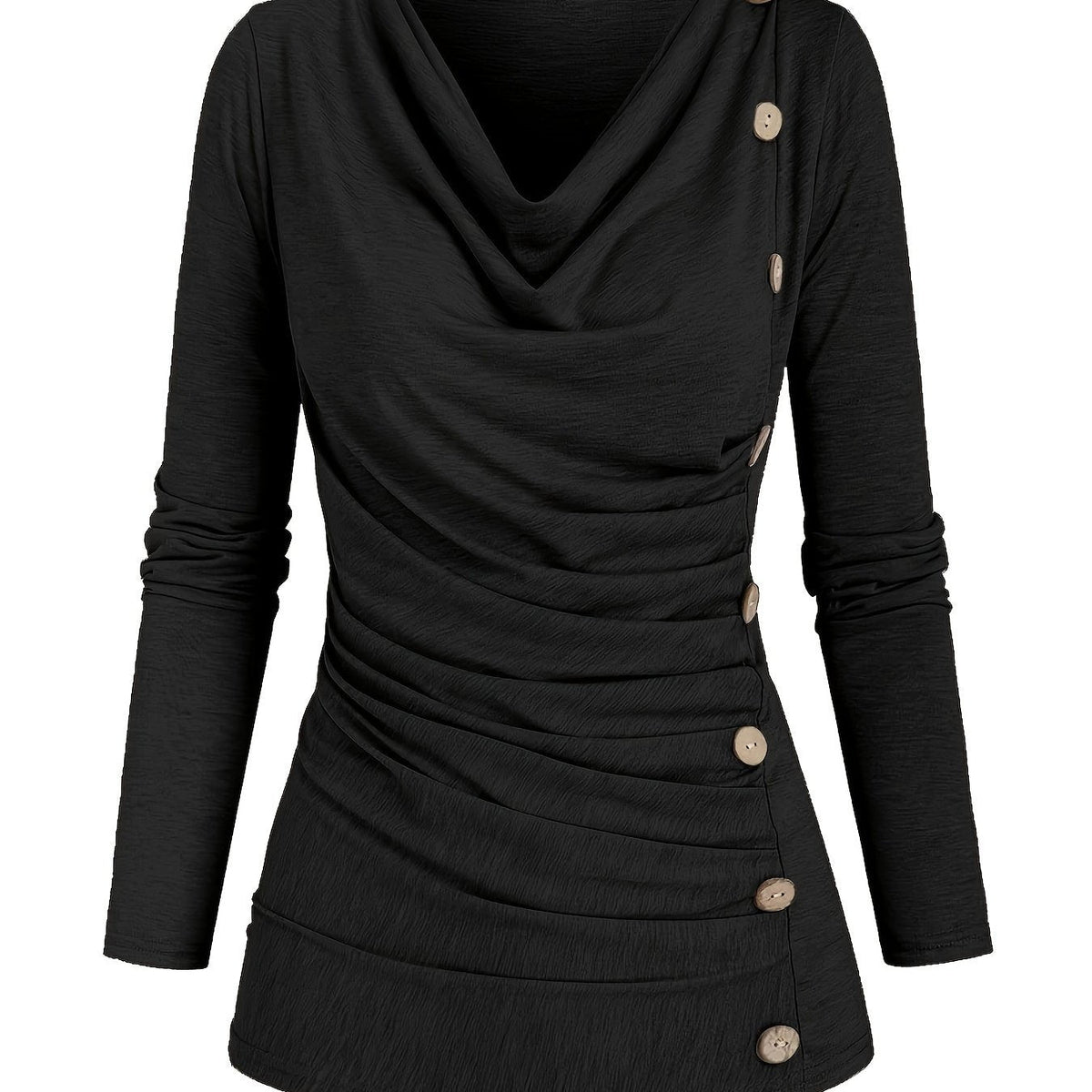 Alison | Women's Casual Knitted Top with Turtleneck and Ruffle Details Trendy Everyday Wear Lightweight Comfort