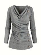 Alison | Women's Casual Knitted Top with Turtleneck and Ruffle Details Trendy Everyday Wear Lightweight Comfort