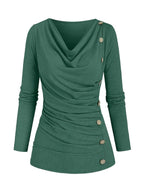 Alison | Women's Casual Knitted Top with Turtleneck and Ruffle Details Trendy Everyday Wear Lightweight Comfort