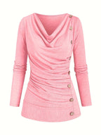 Alison | Women's Casual Knitted Top with Turtleneck and Ruffle Details Trendy Everyday Wear Lightweight Comfort