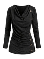 Alison | Women's Casual Knitted Top with Turtleneck and Ruffle Details Trendy Everyday Wear Lightweight Comfort